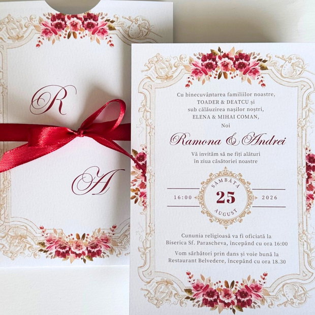 Invitatie nunta florala
