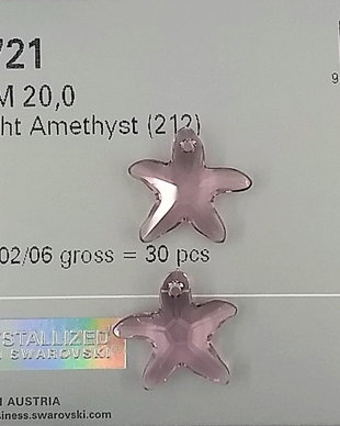 Pandantiv Swarovski - starfish 16 mm (6721-212)