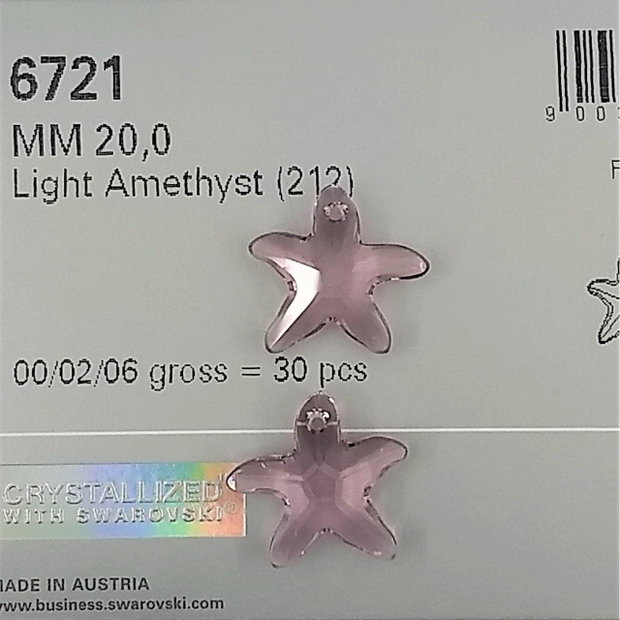 Pandantiv Swarovski - starfish 16 mm (6721-212)