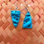 Blue folded,  cercei din lut polimeric