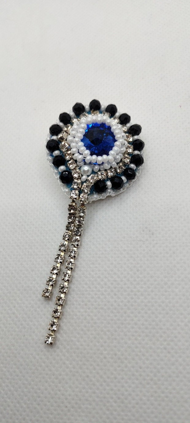 Brosa unicat, brosa handmade, brosa cu cristal swarovski