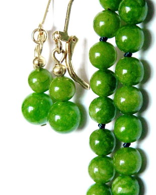 Colier, cercei adecvati, set realizat cu Peridot verde natural, cadou pentru ea, cadou pentru Mama (132)