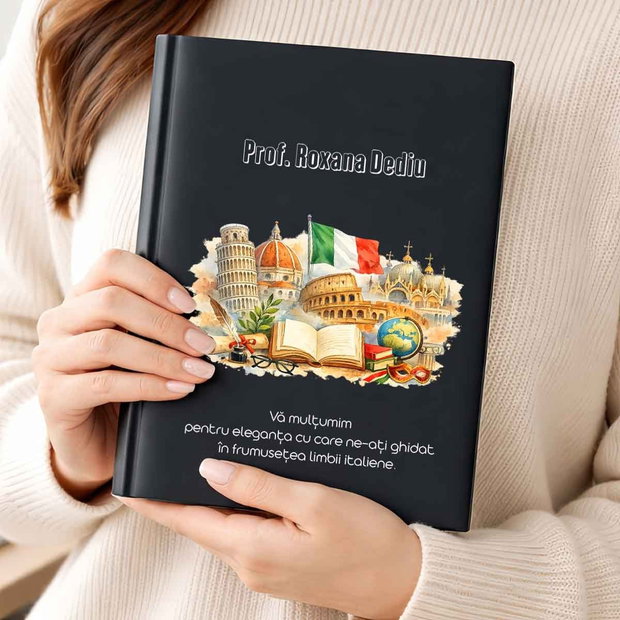 Agendă Personalizată Cadou pentru Profesoara de Italiană
