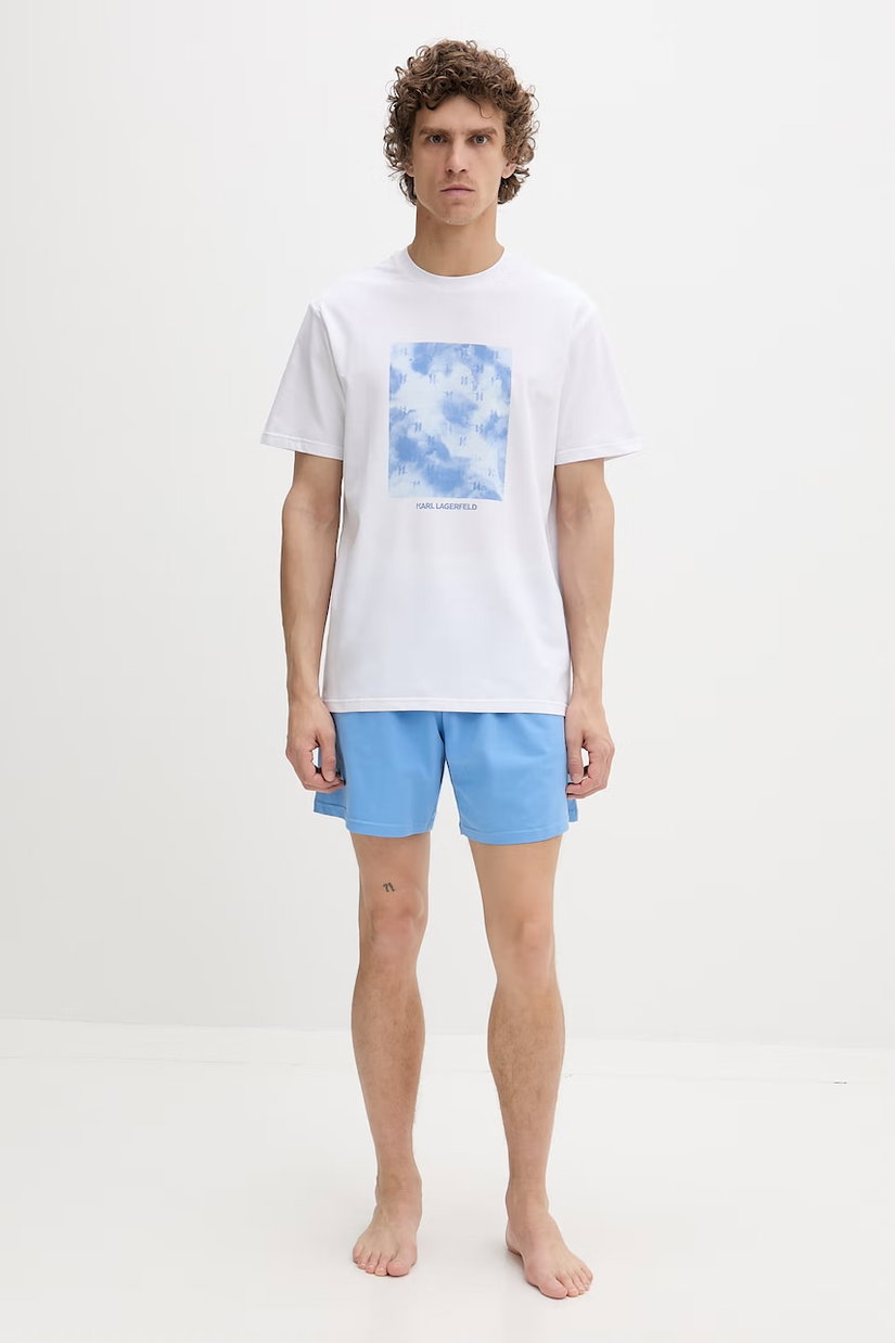 Karl Lagerfeld pijama din două piese pentru bărbați, din bumbac cu elastan