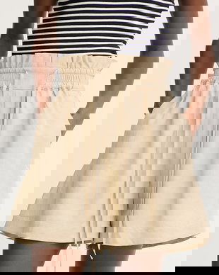 BOSS Orange pantaloni scurți de pentru femei, cu amestec de in C Tacolina