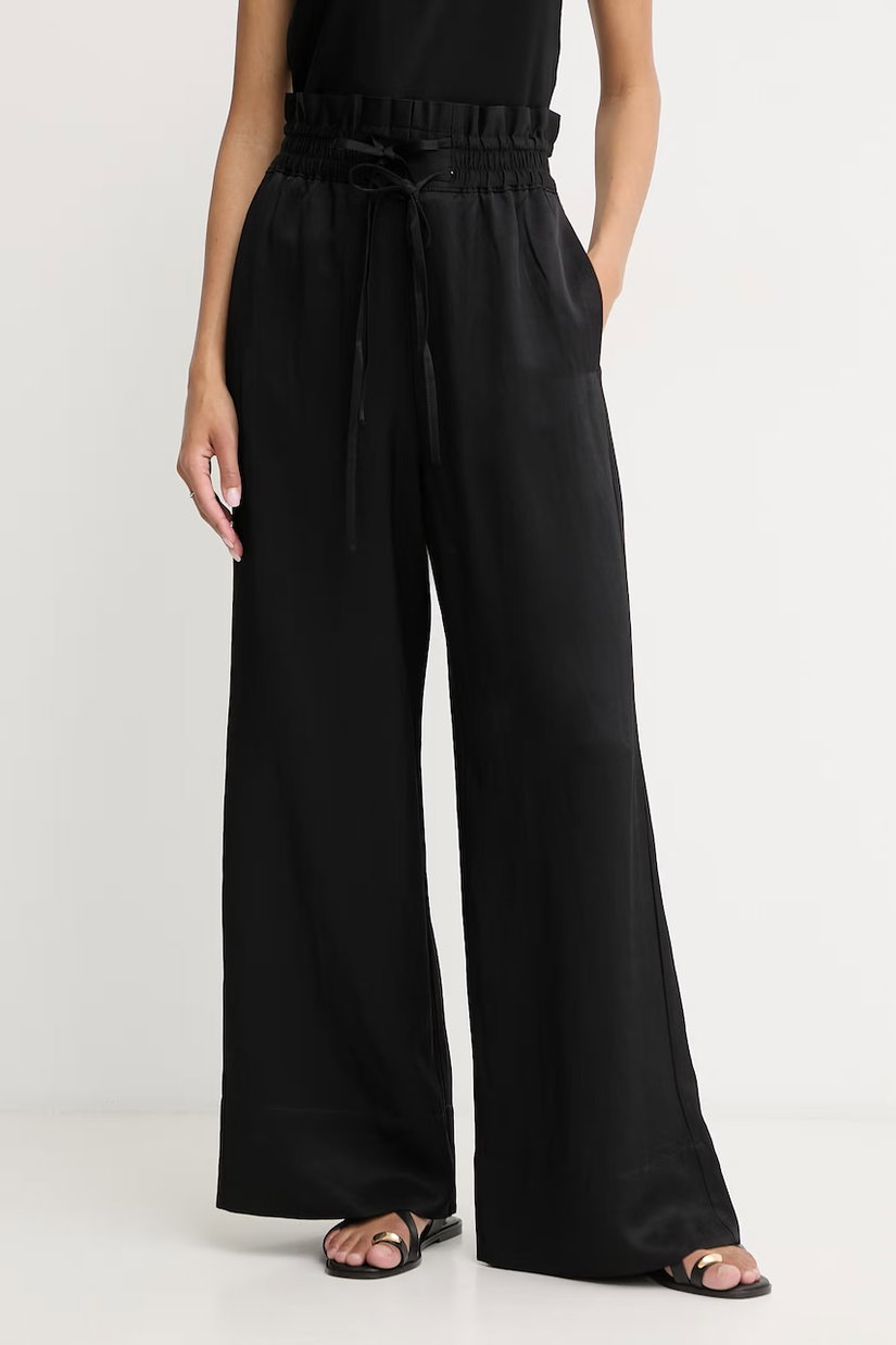 BOSS Orange pantaloni wide leg pentru femei, cu amestec de in C Tacola