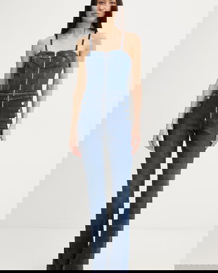 Guess salopetă pentru femei, din denim VALE