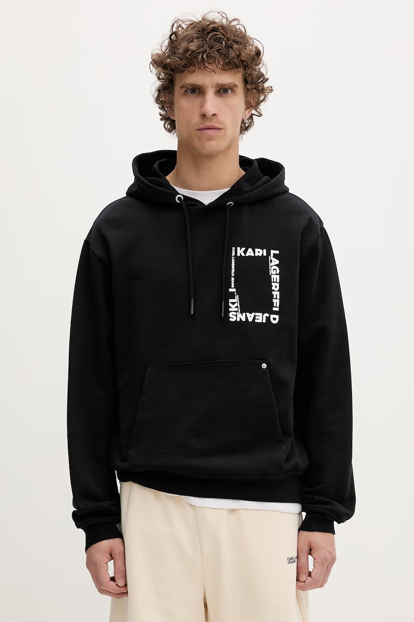 Karl Lagerfeld Jeans hanorac cu glugă pentru bărbați, din bumbac