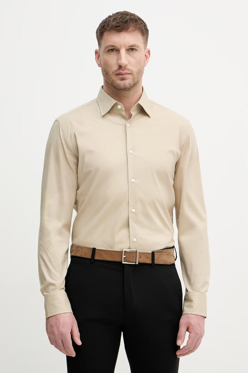 BOSS cămașă bărbați din bumbac cu elastan H-HANK-kent-C1-214