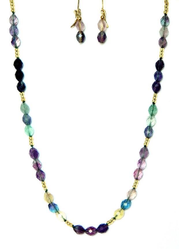 Colier la baza gatului, cercei superbi cu Fluorit natural, cadouuri pentru ea, bijuterii handmade de primavara (134)