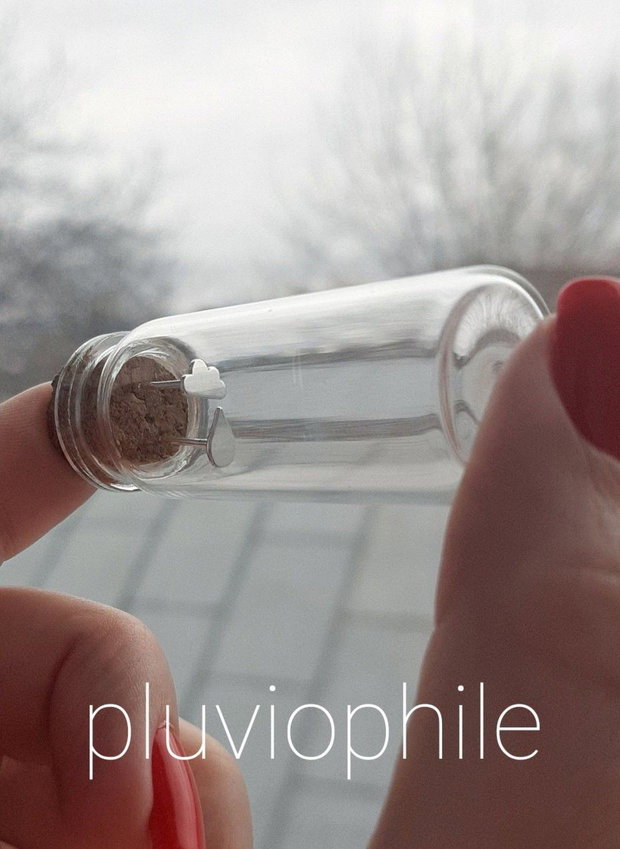 Cercei asimetrici din argint 92.5 PLUVIOPHILE