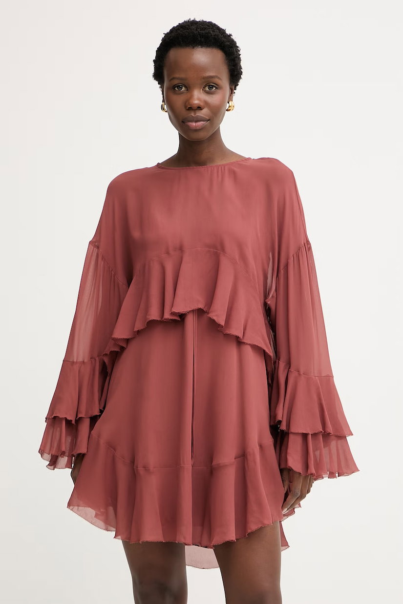 BOSS Orange rochie cu o bluză, cu vâscoză C Dleja