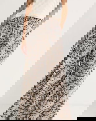 Pinko pantaloni wide leg pentru femei, din bumbac