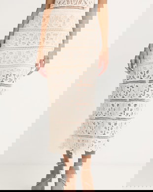 Guess fustă cu crăpătură din bumbac OCTAVIA