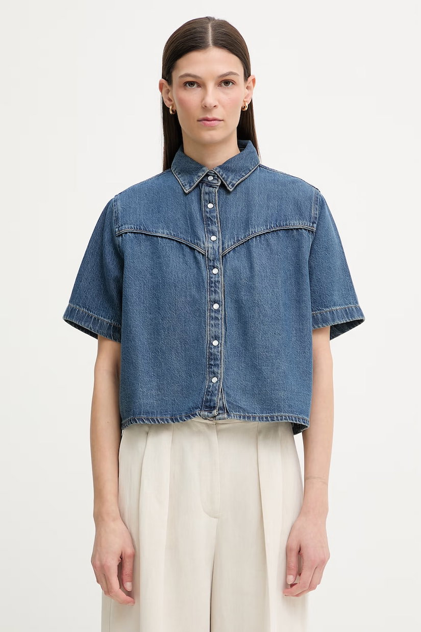 Levi's cămașă pentru femei, din denim LOGAN SS DENIM