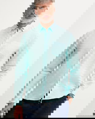 Vilebrequin cămașă pentru bărbați, din in