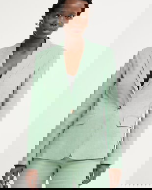 Pinko sacou cu un singur rând de nasturi pentru femei, din in