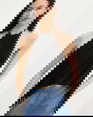 Pinko bluză halter pentru femei, cu vâscoză