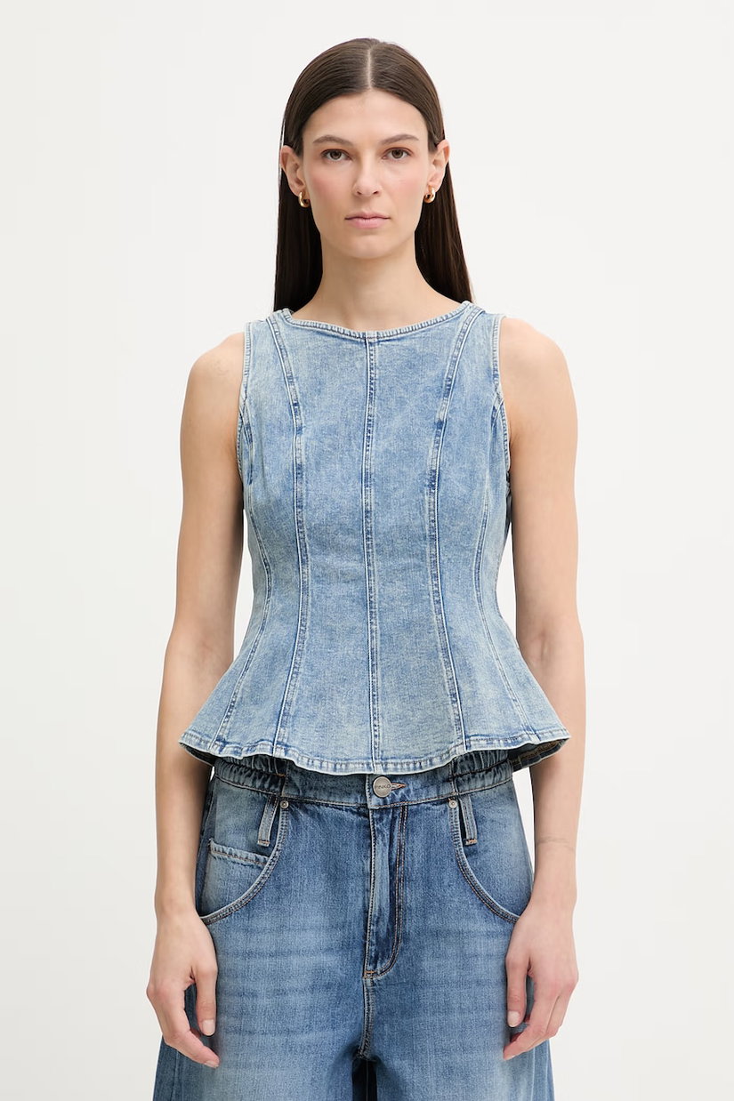 Levi's bluză pentru femei, din denim PEPLUM SEAMED DENIM