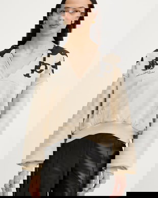 Pinko hanorac cu glugă pentru femei, din bumbac