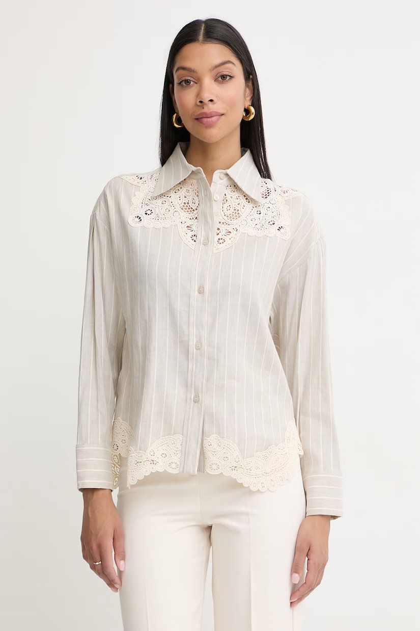 Twinset cămașă pentru femei, din in