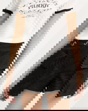 Pinko pantaloni scurți cargo pentru femei, din bumbac