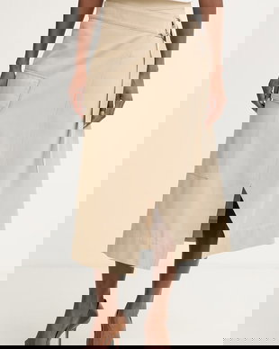 BOSS fustă petrecută cu lyocell Vonaria-W