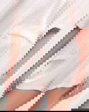 BOSS pantaloni scurți de pijama de damă cu vâscoză B Monogram_Shorts