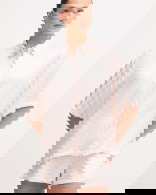 BOSS cămașă de pijama de damă din vâscoză B Monogram_Top