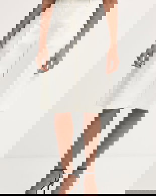 BOSS Orange pantaloni scurți eleganți pentru femei, din amestec de in C Talarina1