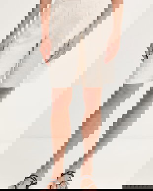 OUI pantaloni scurți pentru femei, din in