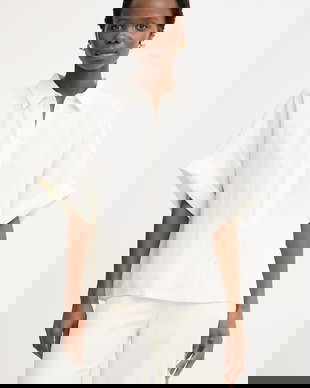 BOSS Orange cămașă pentru femei, cu amestec de in C Bisenas