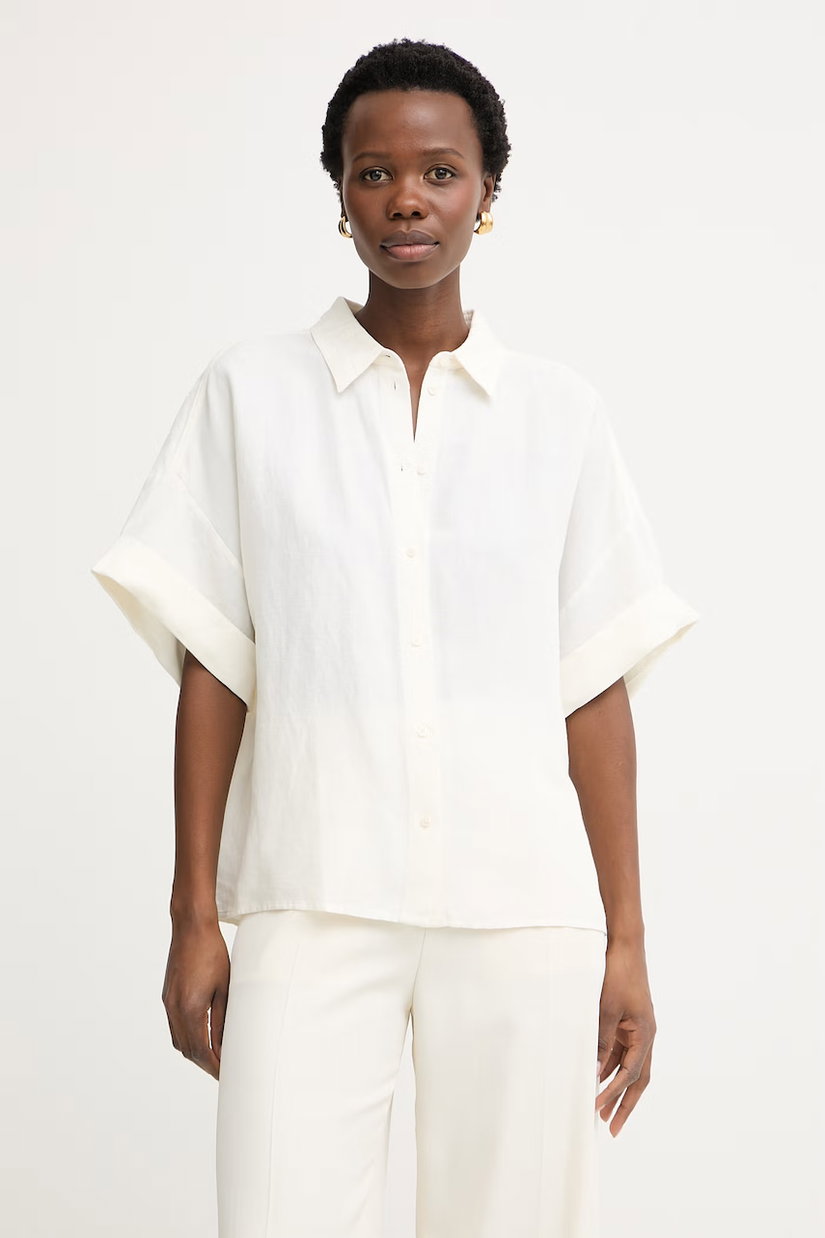 BOSS Orange cămașă pentru femei, cu amestec de in C Bisenas