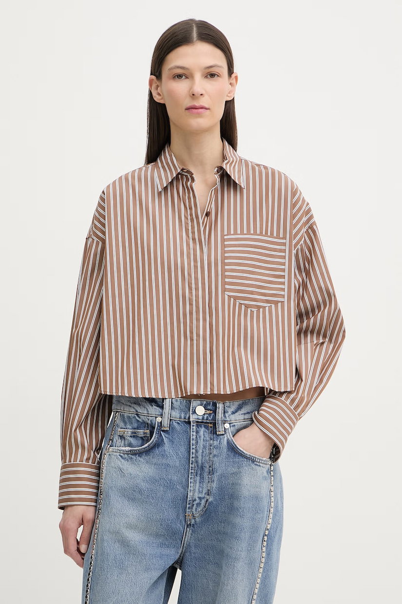 Rag & Bone cămașă pentru femei, din bumbac marin