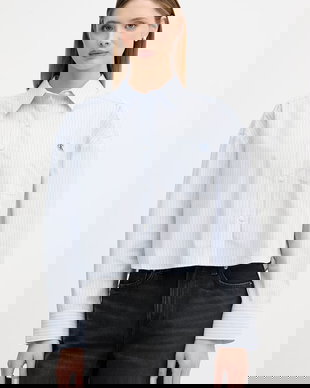 Calvin Klein Jeans bluză tip cămașă pentru femei, din bumbac