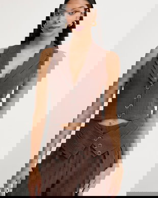 Simona Corsellini vestă cu un singur rând de nasturi pentru femei, cu vâscoză