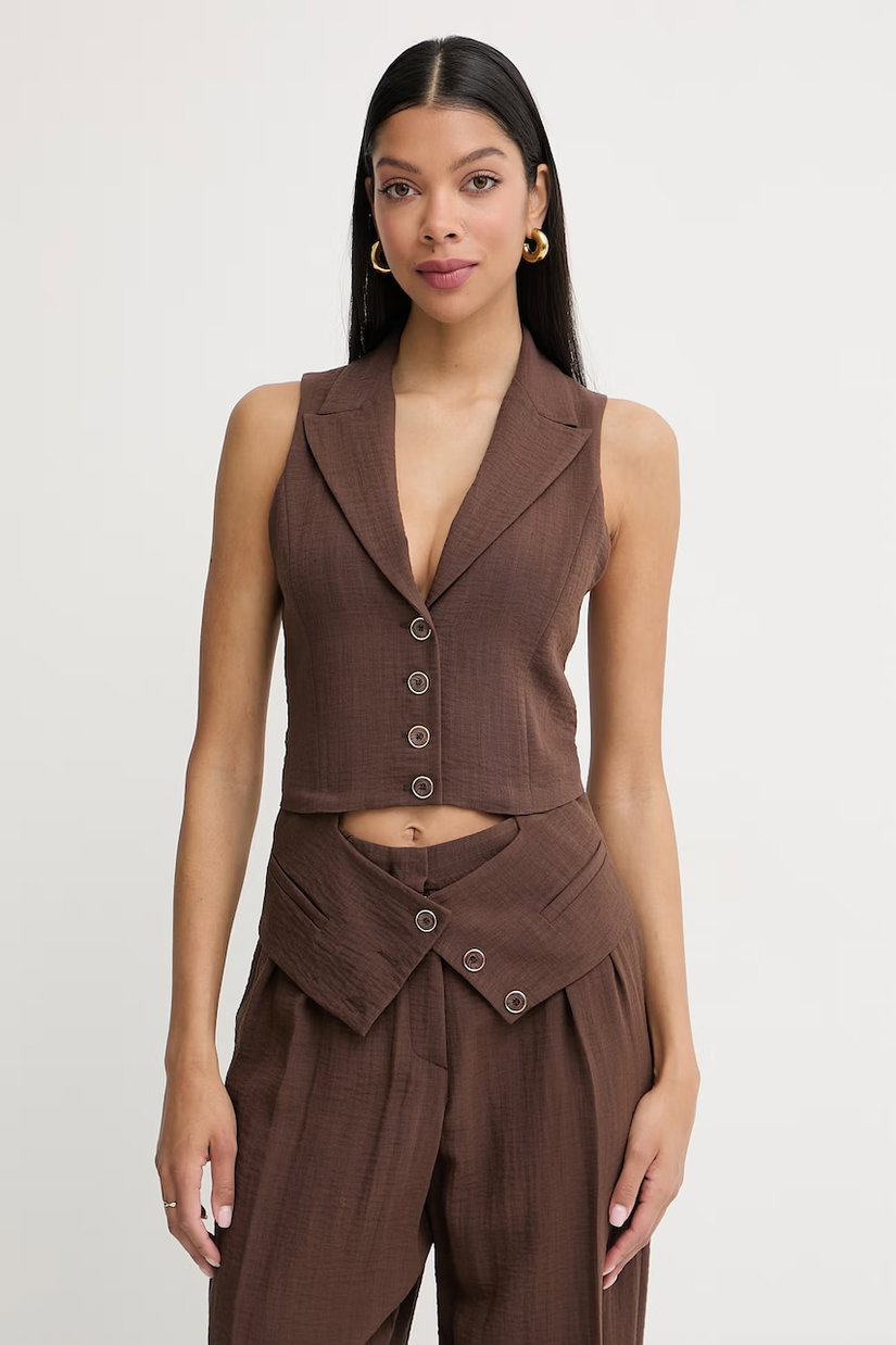 Simona Corsellini vestă cu un singur rând de nasturi pentru femei, cu vâscoză