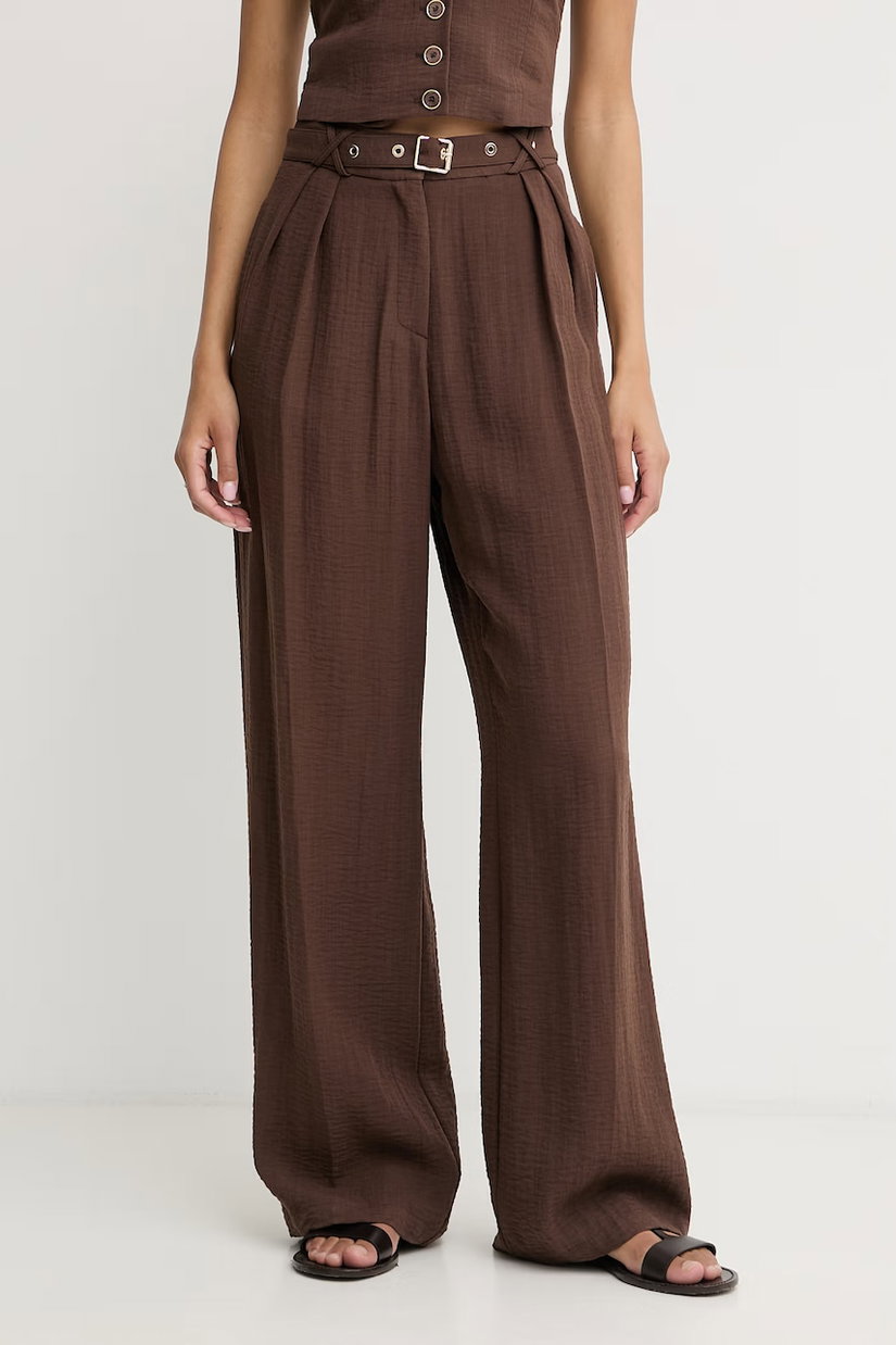 Simona Corsellini pantaloni wide leg pentru femei, cu vâscoză