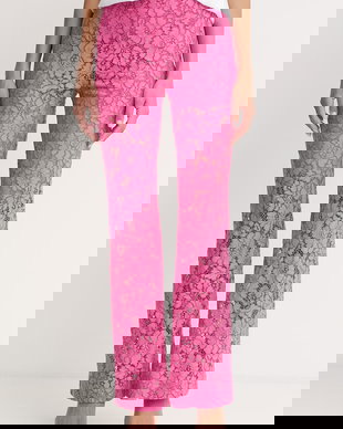 Pinko pantaloni evazați pentru femei, din dantelă