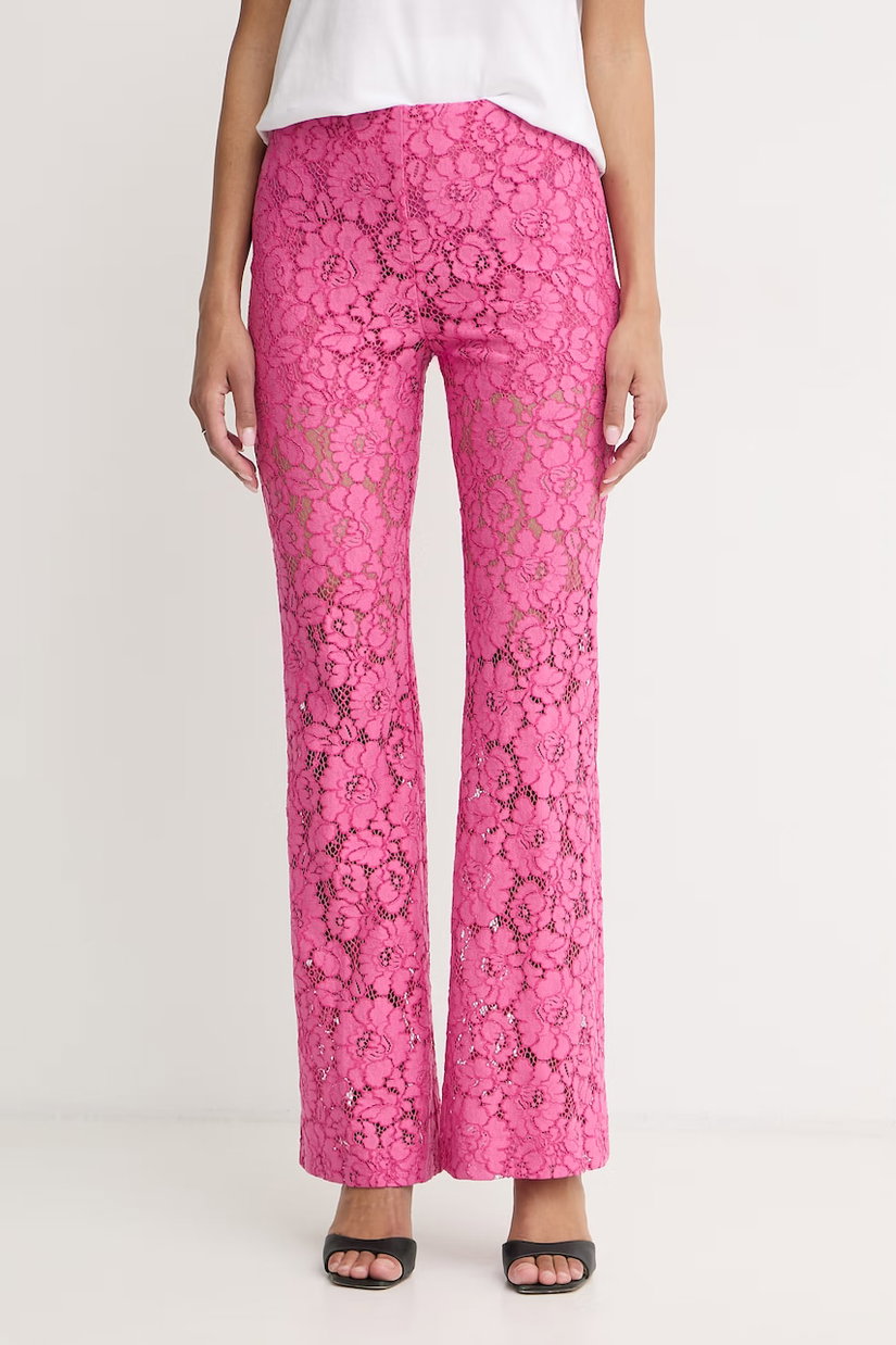 Pinko pantaloni evazați pentru femei, din dantelă