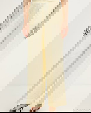 United Colors of Benetton pantaloni de femei din in