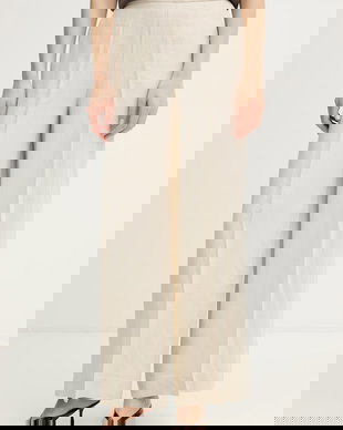 United Colors of Benetton pantaloni de damă din in