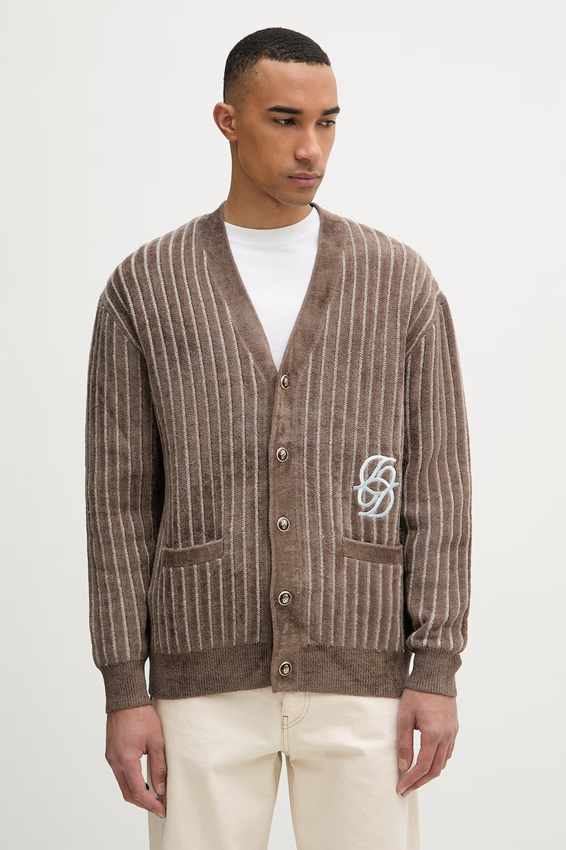 Drôle de Monsieur cardigan bărbătesc cu amestec de lână Le Cardigan Monogramme