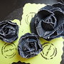 Broșe florale - din blugi reciclați (cod1413)