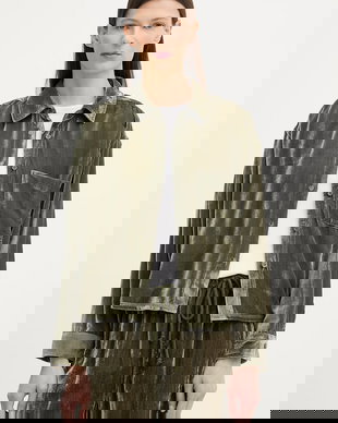 American Vintage bluză tip cămașă de damă din velur