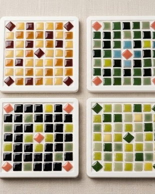 Set 4 Suporturi de pahare Pixel Mosaic