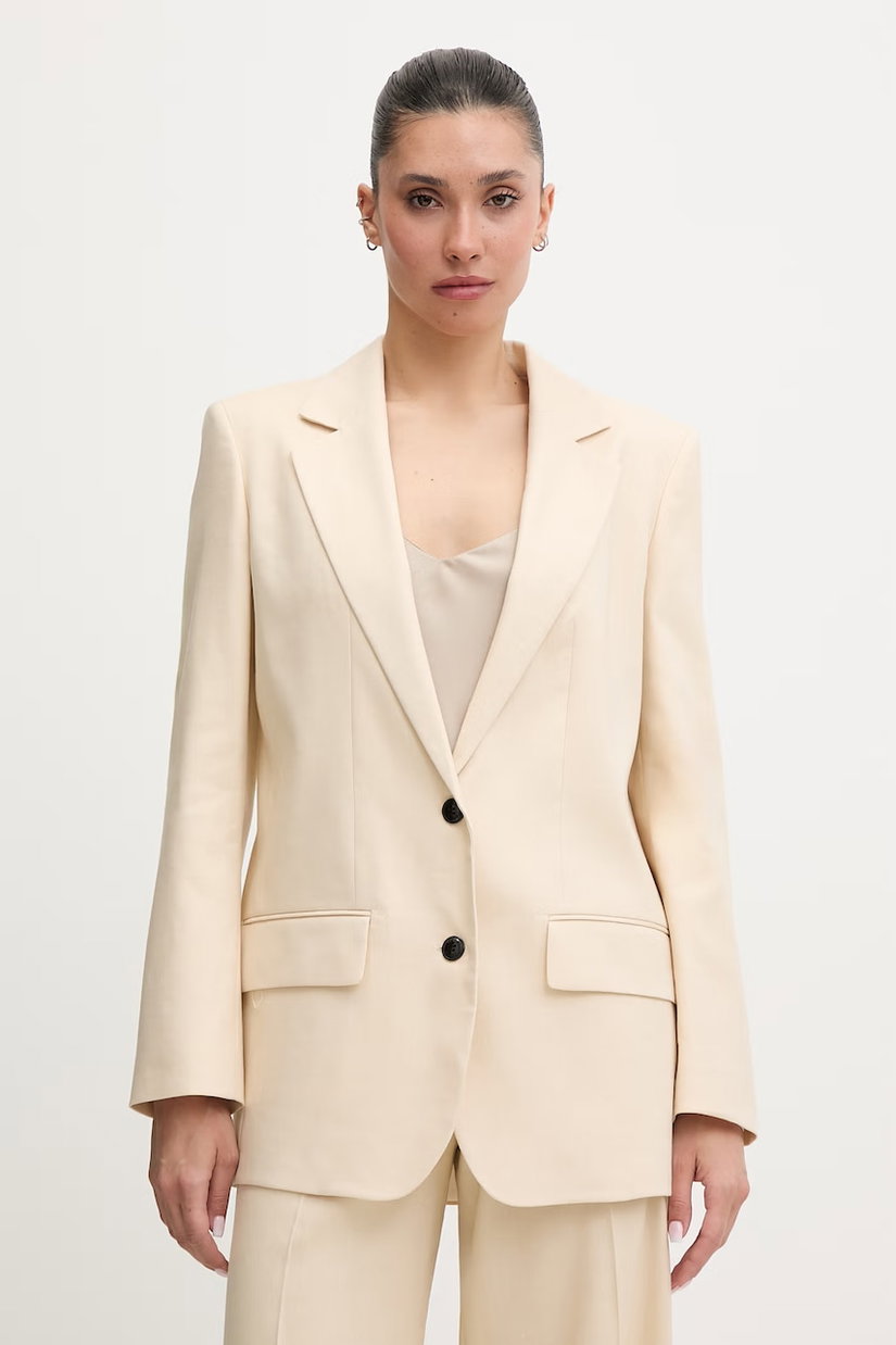 HUGO sacou de costum pentru femei, din amestec de in Anetali