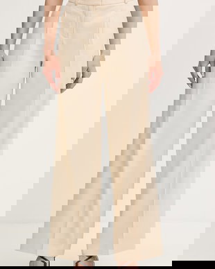 HUGO pantaloni de costum pentru femei, cu amestec de in Halati