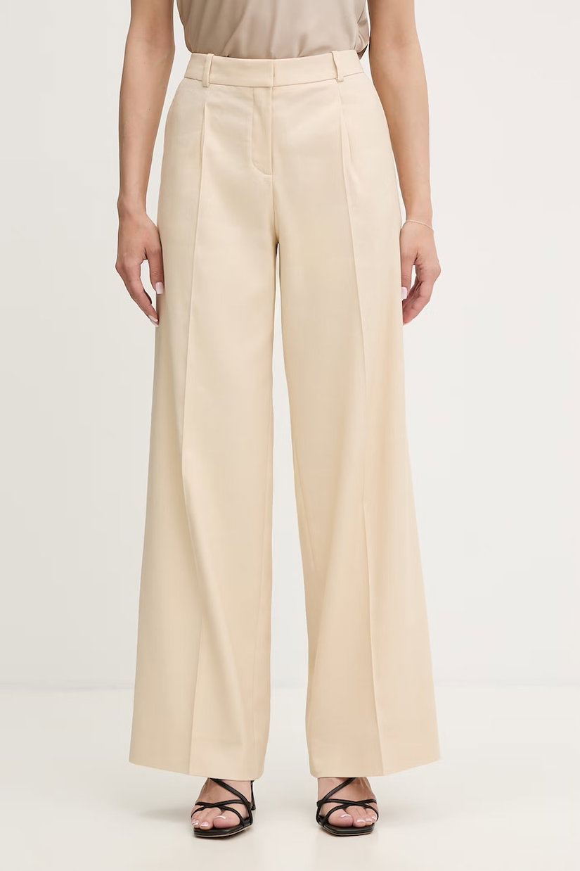 HUGO pantaloni de costum pentru femei, cu amestec de in Halati