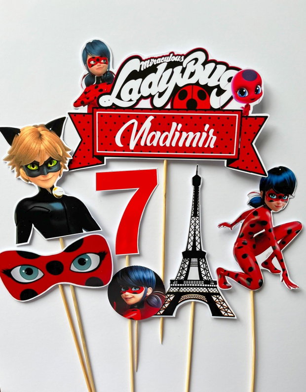 Set toppere tort Miraculous Ladybug & Cat Noir